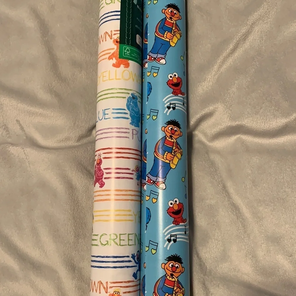 Sesame Street Gift Wrap Set - Blue  Multicolor ROYGBV firm on price birthday